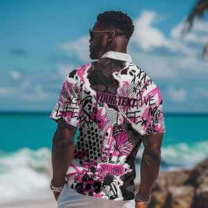 Personalized Pink Power Graffiti Hawaiian Shirt Breast Cancer Awareness - African Pride