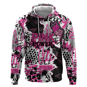 Personalized Pink Power Graffiti Hoodie Breast Cancer Awareness - African Pride