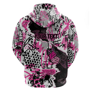 Personalized Pink Power Graffiti Hoodie Breast Cancer Awareness - African Pride