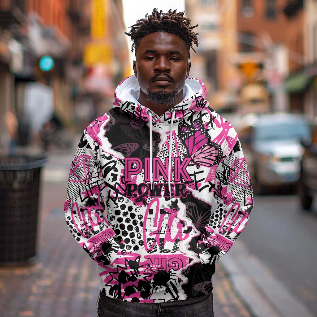 Personalized Pink Power Graffiti Hoodie Breast Cancer Awareness - African Pride