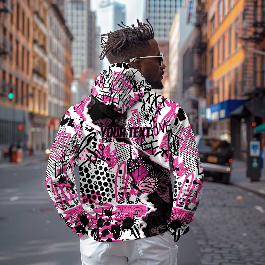 Personalized Pink Power Graffiti Hoodie Breast Cancer Awareness - African Pride