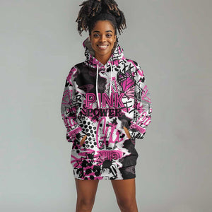 Personalized Pink Power Graffiti Hoodie Dress Breast Cancer Awareness - African Pride