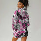 Personalized Pink Power Graffiti Hoodie Dress Breast Cancer Awareness - African Pride