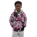 Personalized Pink Power Graffiti Kid Hoodie Breast Cancer Awareness - African Pride