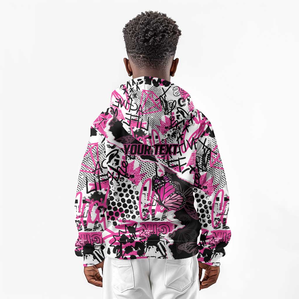 Personalized Pink Power Graffiti Kid Hoodie Breast Cancer Awareness - African Pride