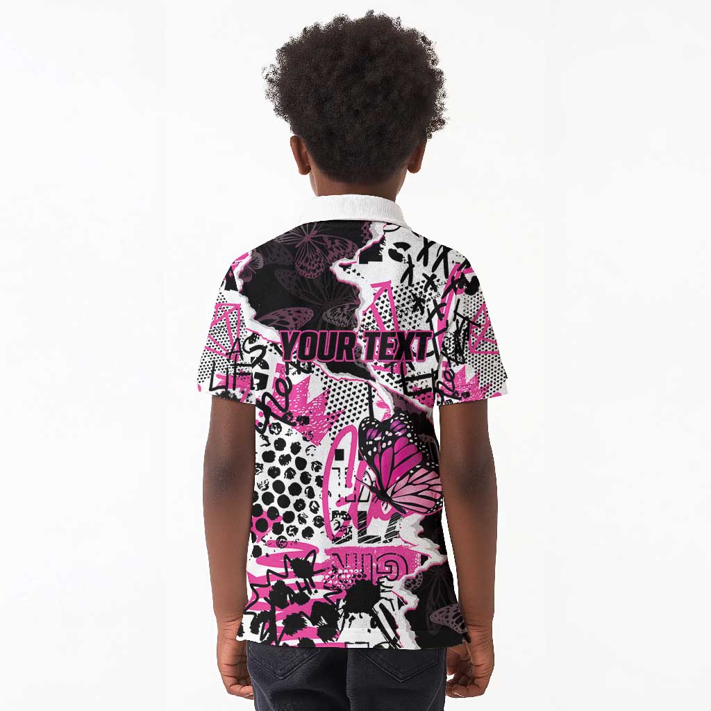Personalized Pink Power Graffiti Kid Polo Shirt Breast Cancer Awareness - African Pride