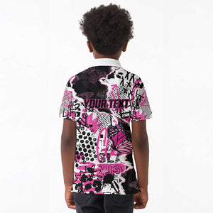 Personalized Pink Power Graffiti Kid Polo Shirt Breast Cancer Awareness - African Pride