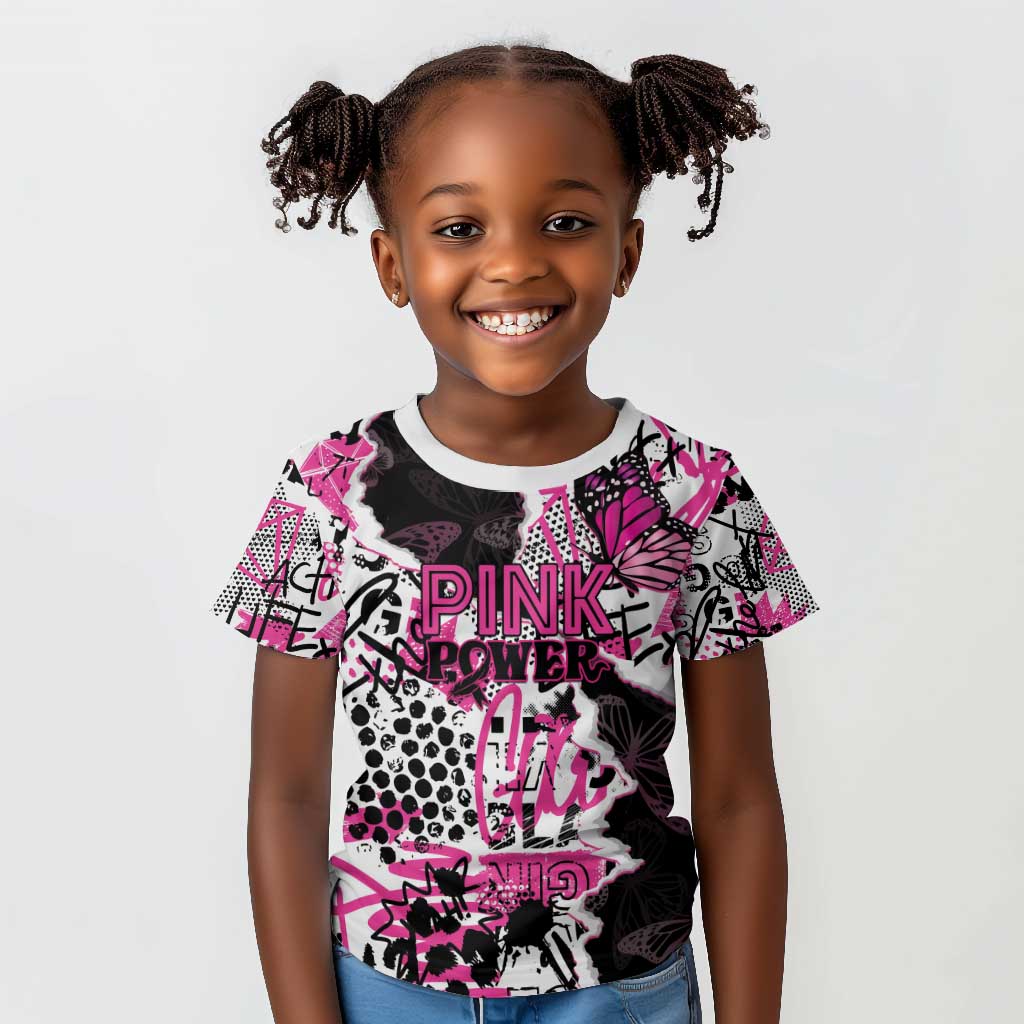 Personalized Pink Power Graffiti Kid T shirt Breast Cancer Awareness - African Pride
