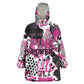 Personalized Pink Power Graffiti Kid Wearable Blanket Hoodie Breast Cancer Awareness - African Pride