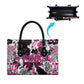 Pink Power Graffiti Leather Bag Breast Cancer Awareness