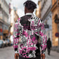 Personalized Pink Power Graffiti Long Sleeve Button Shirt Breast Cancer Awareness - African Pride