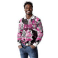 Personalized Pink Power Graffiti Long Sleeve Polo Shirt Breast Cancer Awareness - African Pride
