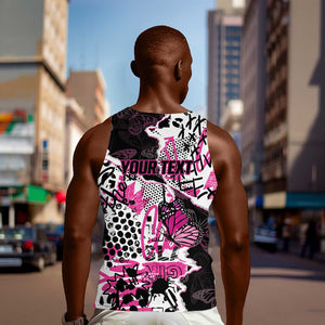Personalized Pink Power Graffiti Men Tank Top Breast Cancer Awareness - African Pride