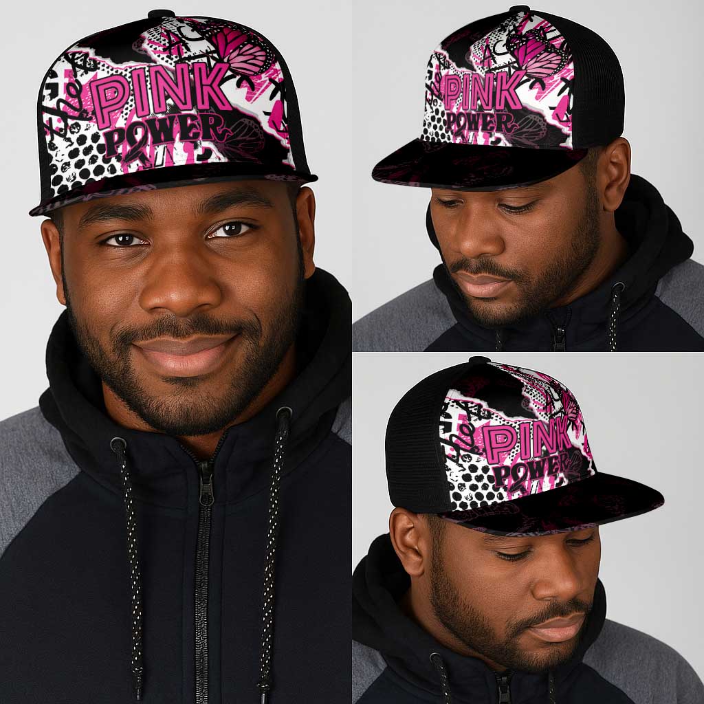Pink Power Graffiti Mesh Trucker Cap Breast Cancer Awareness - African Pride
