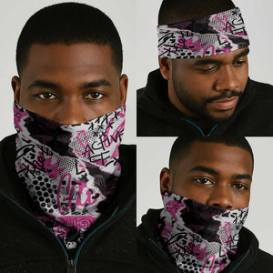 Pink Power Graffiti Neck Gaiter Breast Cancer Awareness - African Pride