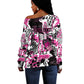 Personalized Pink Power Graffiti Off Shoulder Sweater Breast Cancer Awareness - African Pride