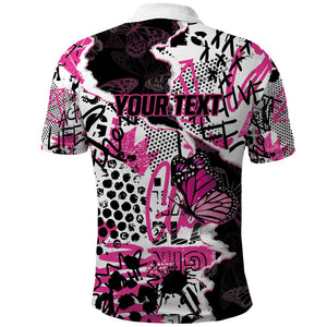 Personalized Pink Power Graffiti Polo Shirt Breast Cancer Awareness - African Pride