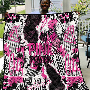 Pink Power Graffiti Quilt Breast Cancer Awareness - African Pride