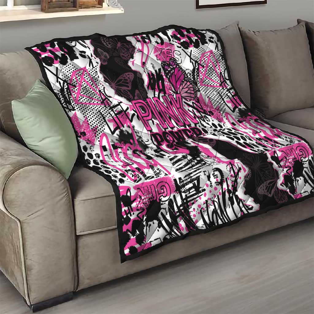 Pink Power Graffiti Quilt Breast Cancer Awareness - African Pride