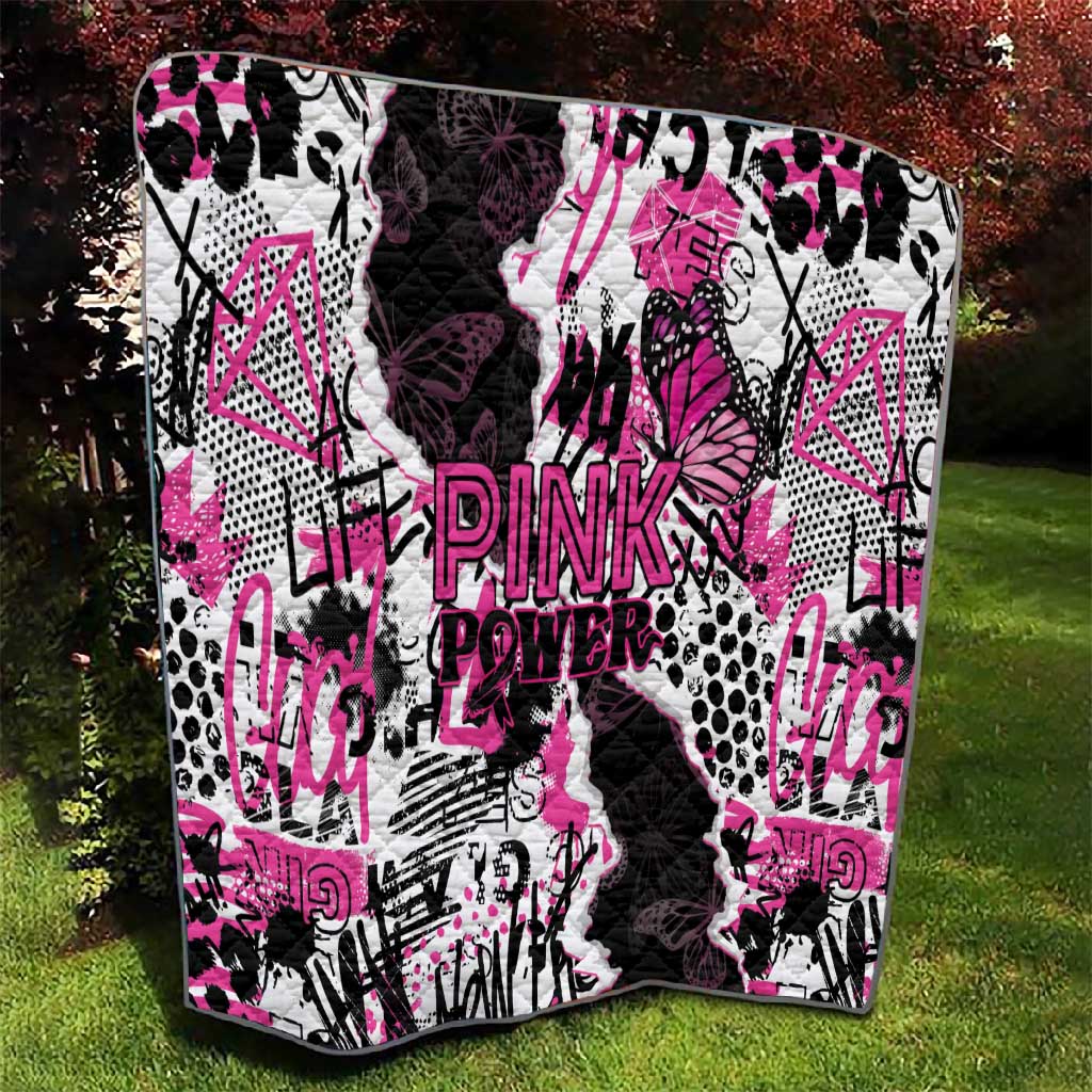 Pink Power Graffiti Quilt Breast Cancer Awareness - African Pride