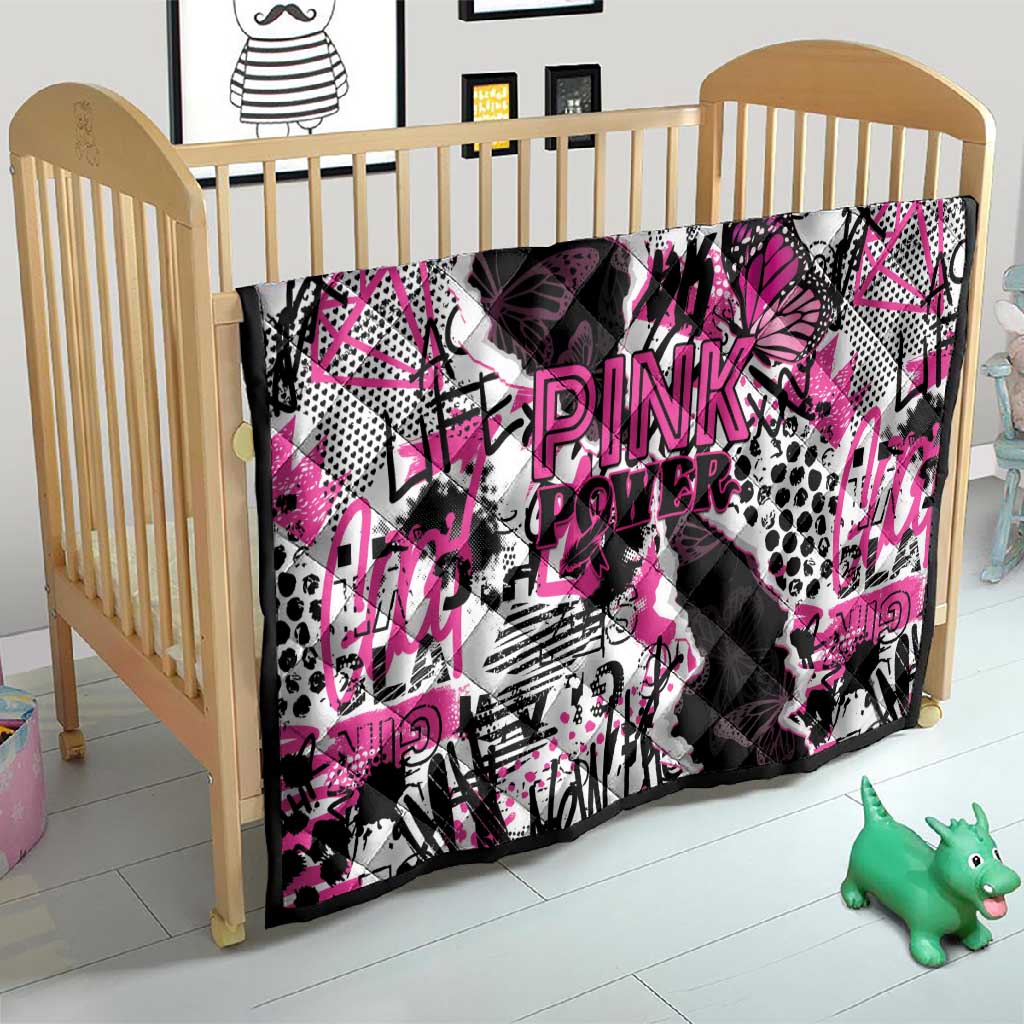 Pink Power Graffiti Quilt Breast Cancer Awareness - African Pride