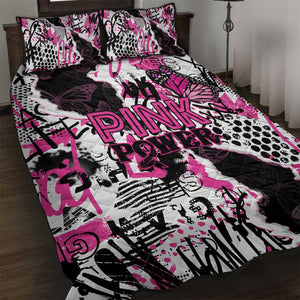 Pink Power Graffiti Quilt Bed Set Breast Cancer Awareness - African Pride