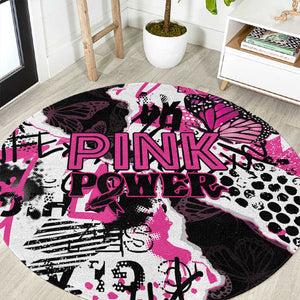 Pink Power Graffiti Round Carpet Breast Cancer Awareness - African Pride