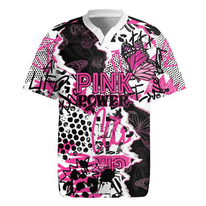 Personalized Pink Power Graffiti Rugby Jersey Breast Cancer Awareness - African Pride