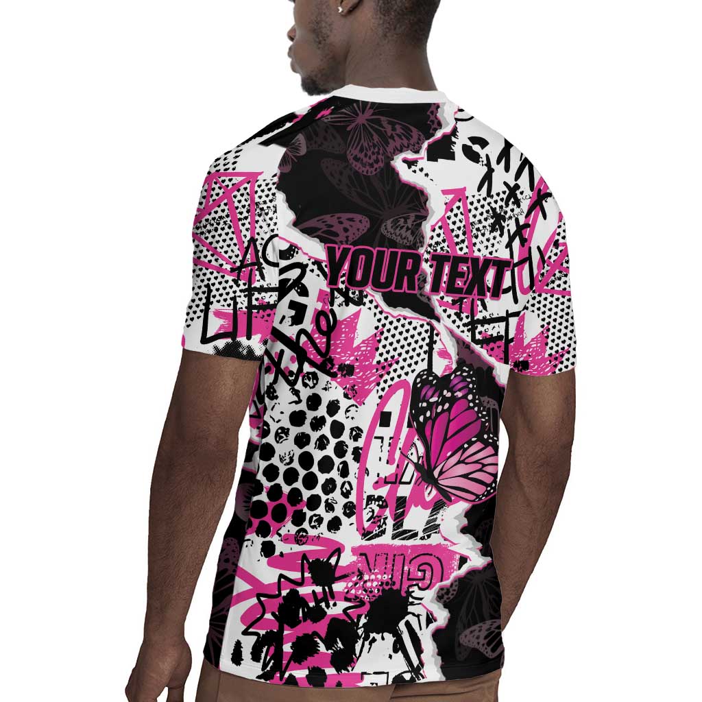 Personalized Pink Power Graffiti Rugby Jersey Breast Cancer Awareness - African Pride