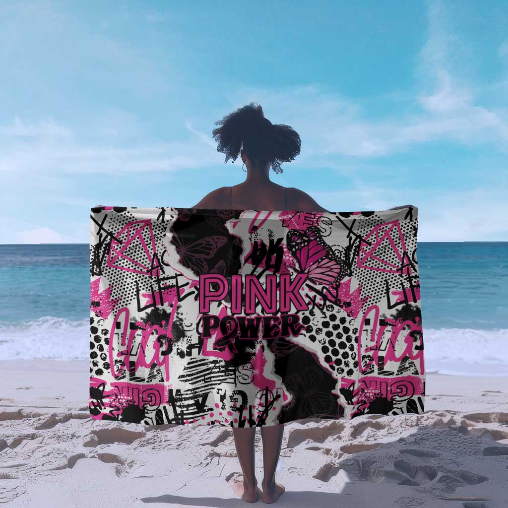 Pink Power Graffiti Sarong Breast Cancer Awareness - African Pride