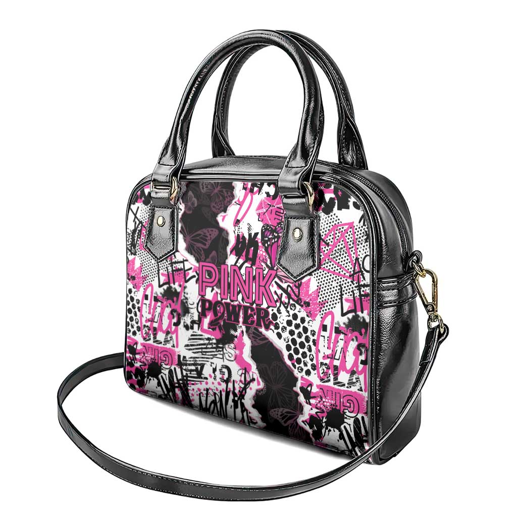 Pink Power Graffiti Shoulder Handbag Breast Cancer Awareness - African Pride