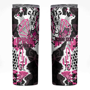 Personalized Pink Power Graffiti Skinny Tumbler Breast Cancer Awareness - African Pride