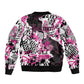 Personalized Pink Power Graffiti Sleeve Zip Bomber Jacket Breast Cancer Awareness - African Pride