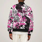 Personalized Pink Power Graffiti Sleeve Zip Bomber Jacket Breast Cancer Awareness - African Pride
