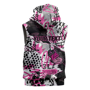 Personalized Pink Power Graffiti Sleeveless Hoodie Breast Cancer Awareness - African Pride