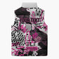Personalized Pink Power Graffiti Sleeveless Puffer Jacket Breast Cancer Awareness