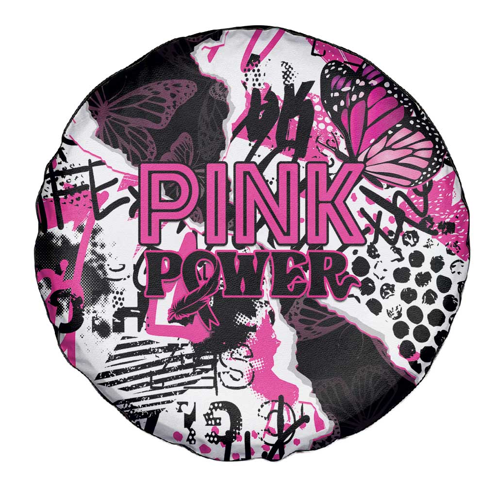Pink Power Graffiti Spare Tire Cover Breast Cancer Awareness - African Pride