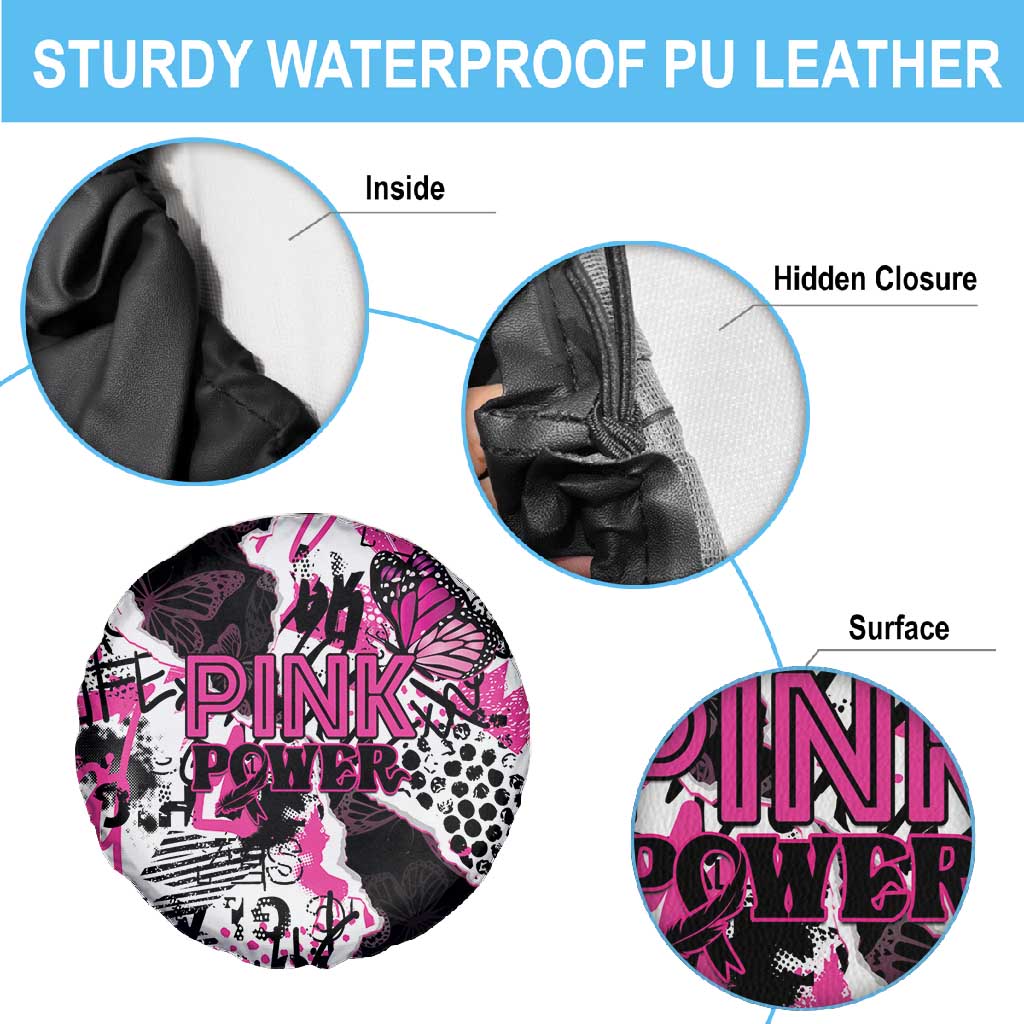 Pink Power Graffiti Spare Tire Cover Breast Cancer Awareness - African Pride