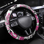 Pink Power Graffiti Steering Wheel Cover Breast Cancer Awareness - African Pride