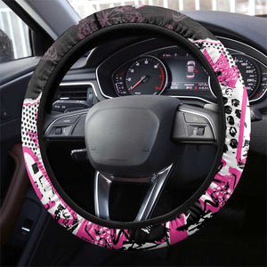 Pink Power Graffiti Steering Wheel Cover Breast Cancer Awareness - African Pride