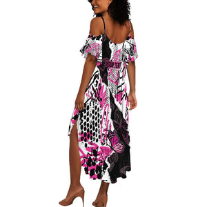 Personalized Pink Power Graffiti Summer Maxi Dress Breast Cancer Awareness - African Pride