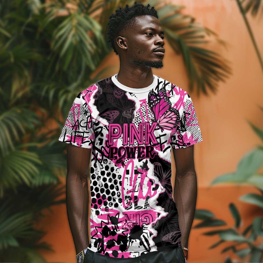 Personalized Pink Power Graffiti T shirt Breast Cancer Awareness - African Pride