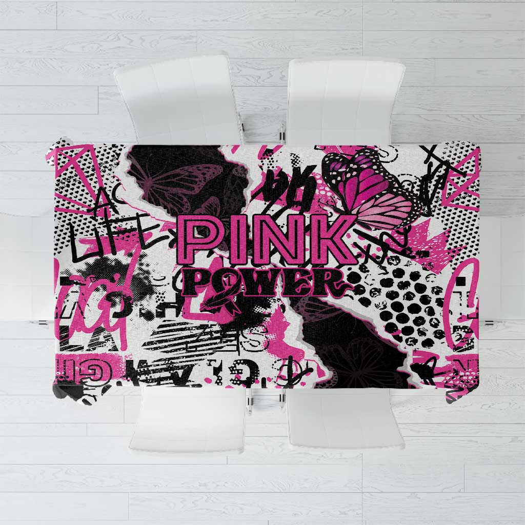 Pink Power Graffiti Tablecloth Breast Cancer Awareness - African Pride