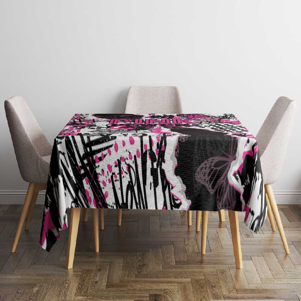 Pink Power Graffiti Tablecloth Breast Cancer Awareness - African Pride