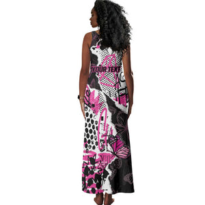 Personalized Pink Power Graffiti Tank Maxi Dress Breast Cancer Awareness - African Pride