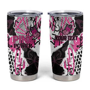 Personalized Pink Power Graffiti Tumbler Cup Breast Cancer Awareness - African Pride