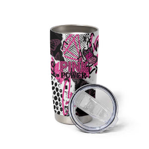 Personalized Pink Power Graffiti Tumbler Cup Breast Cancer Awareness - African Pride