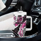 Personalized Pink Power Graffiti Tumbler With Handle Breast Cancer Awareness - African Pride