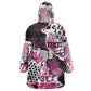Personalized Pink Power Graffiti Wearable Blanket Hoodie Breast Cancer Awareness - African Pride