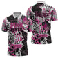Personalized Pink Power Graffiti Zipper Polo Shirt Breast Cancer Awareness